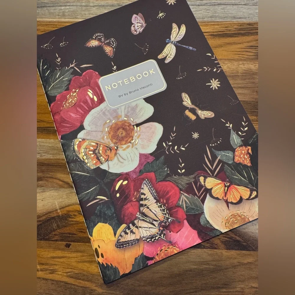 Bruno Visconti Soft Touch Butterflies and Peonies Notebook Journal A5 NEW